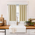 RYB HOME 100% Blackout Short Curtains for Small Window, Thermal Insulated | Total Room Darkening, Noise Reducing, Curtains for Kitchen Bathroom Basement, W52 x L36, Biscotti Beige, 2 Panels by RYBHOME