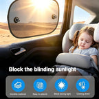 2 Pack Car Sun Shade, Universal UV Protection Sunshade for Side Windows for Side Window Sun Glare and UV Protection for Kids/Adults/Pets, Cars Suction Cup Sunshade, 20''x12'' Fits 98% Cars - Image 3