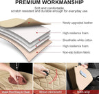 BEITK 1 Pack Waterproof Front Car Seat Cover for Car Truck SUV Beige | PU Leather, Scratch-resistant, Sideless Design, Universal Fit, with Storage Pocket and Seat Belt Pad, Easy to Install - Image 3
