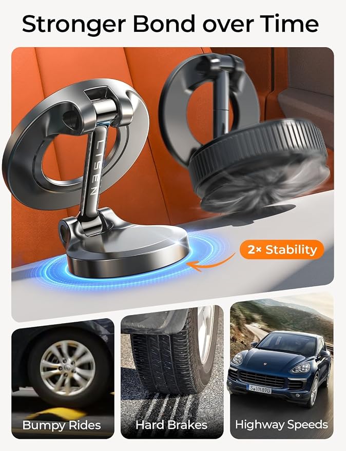 LISEN for MagSafe Car Mount for iPhone 17 Pro Max [24 Strong Magnets] Classic Magnetic Phone Holder for Car Dashboard Magnet Phone Mount Car Cell Phone Holder for iPhone 17 Pro Max Air 16 15 14 13 12 - Image 6