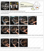 New Diamond Leather Steering Wheel Cover with Bling Crystal Rhinestones | Universal Fit 15 Inch Car Wheel Protector for Women Girls Black - Image 6