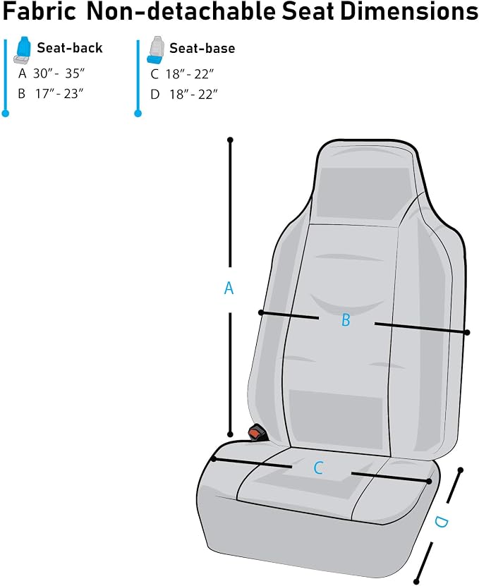 FH Group FH-FB302114 All Purpose Flat Cloth Car Seat Covers Solid Black Color with F11306 Vinyl Floor Mats- Fit Most Car, Truck, SUV, or Van - Image 5