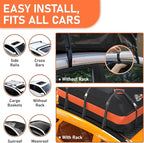 Car Rooftop Cargo Carrier Bag 21 Cubic feet Waterproof Car Roof Top Bag for All Cars with/Without Rack, Includes Anti-Slip Mat, 10 Reinforced Straps, 6 Door Hooks, Luggage Lock - Image 3