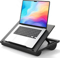 HUANUO Lap Desk with 8 Adjustable Angles – Up to 15.6" Laptop, Black | Dual-cushion base, carry handle, 30% thicker for durability, wider anti-slip ledge, for home office, sofa, bed, car by HUANUO