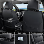 Coverado Car Seat Covers Full Set, Seat Covers for Cars, Car Seat Protector Waterproof, Leather Car Seat Cushion, Universal Interior Covers Seat Protectors for Most Cars Black - Image 4