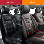 Fit Altima Car Seat Covers for Nissan Altima 2010-2024 2025 2026 - Upgraded Premium Waterproof & Breathable Leather, Airbag Compatible, All-Weather Seat Cushion Protector (2 Front/Black+Red) - Image 3