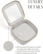 Clear Makeup Case Toiletry Bag Travel Medium Clear Cosmetic Bag with Zipper, Make Up Bag Organizer Traveling TSA Approved Transparent Bag Car for Essentials, Mini & Medium, Beige Grey - Image 7
