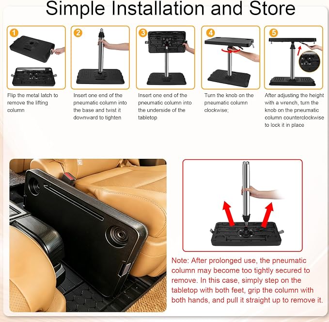 Car Desk for Laptop, Adjustable Car Seat Tray Table for Seat Food Eating, Essentials Laptop Stand for Long Trips - Image 5