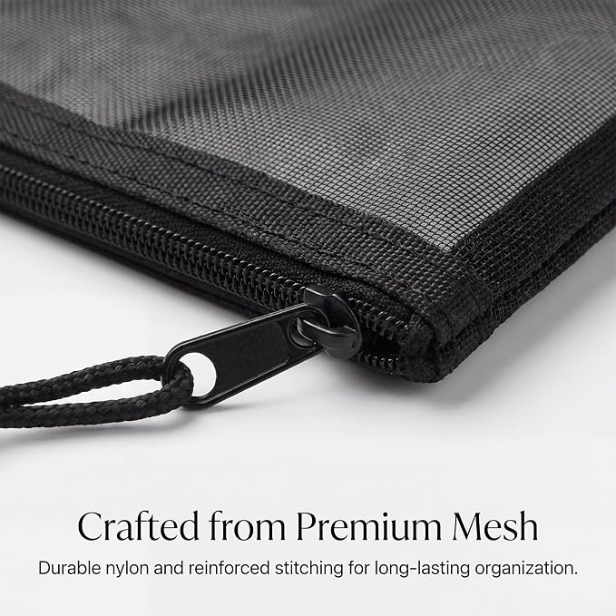 6 Pcs Mesh Zipper Pouch Bags, Small Travel Toiletries Makeup Cosmetic Organizer Bag, Zippered Pouches Insert for Purse Backpack Luggage Organizer - Image 7
