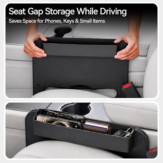 2-in-1 Steering Wheel Tray and Car Seat Gap Organizer for Drivers, Adjustable Food Tray and Laptop Desk Table for Eating, Working, Writing, Road Trips, Fits Most Cars, SUVs and Minivans - Image 5