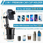 SAMPUSS 2-in-1 Phone Holders for Your Car Car Cup Holder Car Phone Holder | 360° rotation 2-in-1 function car phone mount with long arm universal smartphone phone holder car cup holder expander - Image 3
