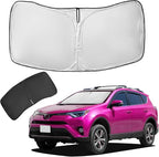 for Toyota RAV4 2019-2024 2025 2026 Sun Shade Sunshade Windshield Cover | 4-Layers Front Window Shade for RAV-4 RAV 4 Custom Fit Sun Visor - 240T Retractable Shade Blocks UV Rays Car Accessories by ZOIBVCARSUNSHADE