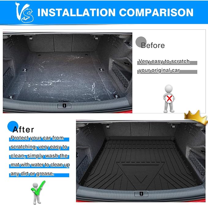 Cargo Liner Fits for Audi A4 / S4 2017 2018 2019 2020 2021 2022 2023 2024 Cargo Mat Trunk Liner Heavy Duty(Not for A4 All-Road Models) - Image 4