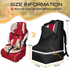LARIPOP Car Seat Travel Bag for Airplane, Universal Gate Check Car Seat Bag, Padded Backpack with Waist Belt, Reflective Strips & Protective Feet, Fits Infant Convertible Booster Seats, Black - Image 2