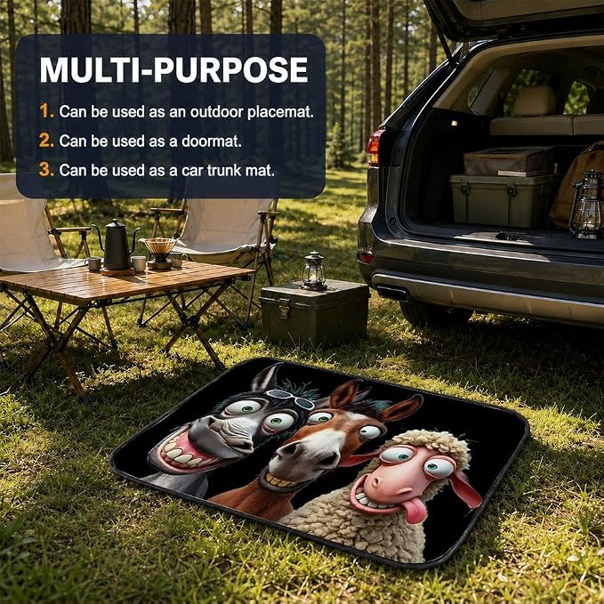 Car Trunk Mat for SUV, 31"x47" Cute Funny Animal Cargo Liner Protector | All Weather Universal Cargo Liners for Dogs, Car Accessory for SUVs/Sedan/Wagons, Durable Non-Slip Washable Rear Cargo Mat - Image 5