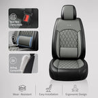 for Subaru Forester 2009-2026 Car Seat Covers, Full Set, Gray | Luxury Full Coverage Leather Seat Protectors, Waterproof Breathable, Non-Slip, Easy to Install, Airbag Compatible, All-Season - Image 6