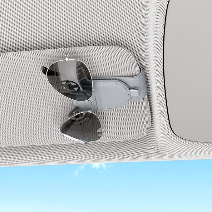 Sotfamily Magnetic Sunglass Holder for Car Visor, 2 Packs, Faux Leather | Strong Magnetism, for Most Car Visors, No Marks on Visor, Gift-Ready Packaging, Sunglass Organizer, Car Accessories for Men - Image 3