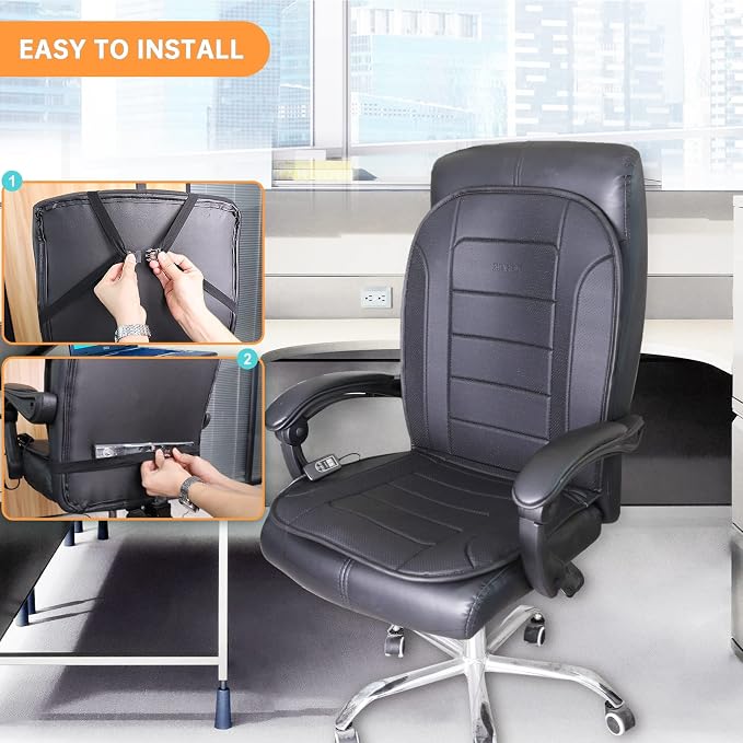 Heated Seat Cushion for Office Chair with Temperature Control and Timer, Back and Seat Heating - for Office/Home Use - Image 4