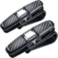 FineGood 2 Pack Glasses Holders for Car Sun Visor, Sunglasses Eyeglasses Mount with Ticket Card Clip - Black by FineGood