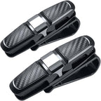 FineGood 2 Pack Glasses Holders for Car Sun Visor, Sunglasses Eyeglasses Mount with Ticket Card Clip - Black by FineGood