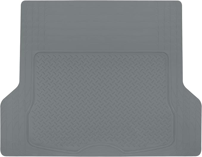 BDK Heavy Duty Rubber Cargo Mat Liner - All-Weather Trunk Protection, Trim-to-Fit Design for Cars, SUVs, Vans & Trucks - Non-Slip, Waterproof, Durable Cargo Floor Liner - 46" x 56.75" x 0.25" - Gray by BDK
