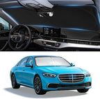 Windshield Sun Shade for Mercedes Benz S Class W222 S400 S550 2015-2026 | Custom-Fit Mercedes Benz S Class Sun Visor Protector, 99% UV Block Heat Sun Shield Front Window Sunshade by BOODANCARS