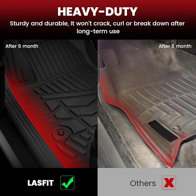 LASFIT Mats for Ford F150 2015-2026 Regular Cab, Carpet Floor, Bucket Seat | Custom Fit All Weather Portector TPE Waterproof Truck Liners for Ford F150 Standard Cab, Durable Easy Clean Anti-Slip - Image 5