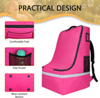 LARIPOP Car Seat Travel Bag for Airplane, Universal Gate Check Car Seat Bag, Padded Backpack with Waist Belt, Reflective Strips & Protective Feet, Fits Infant Convertible Booster Seats, Pink - Image 5