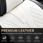 FLORICH Seat Covers Full Set Luxury Faux Leather Front and Rear Car Seat Cover Waterproof Automotive Seat Covers 5 Seats Car Seat Protector Universal Fit for Most Cars SUV Trucks, Black&White - Image 9