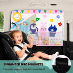 Car Window Shades for Baby, 2 Pack Magnetic Double Layer Car Sun Shade Baby with Storage Pockets, Adjustable Privacy Full & Half Shade Cartoon Pattern Window Curtains for Kids UV Protection - Image 3