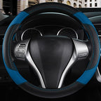 Leather Car Steering Wheel Cover, Universal Fit for Most Cars, Blue-2 | Microfiber Leather,Non-Slip Breathable Auto Steering Wheel Protector - Image 4