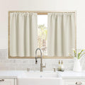 RYB HOME RV Curtains for Camper Windows, Mini Small Curtain Tiers | Thermal Insulated, Sunlight Heat Light Blocking, Privacy Portable Curtains for Travel Trailer, W34 x L24, Beige, 2 Panels by RYBHOME