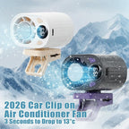 Car Clip on Air Conditioner Fan with LED Display Cooling Fan 360 Rotation & 199 Speeds with Semi Technology 3-Speed Silent Bladeless for Cars Hands Free Clip on Fan for Work Camping - Image 5