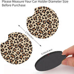 Leopard Cheetah Print Steering Wheel Cover 15 Inch + 2pc car Coasters | Universal Anti-Slip Breathable Animal Print Matching Set for Men Women - Image 7