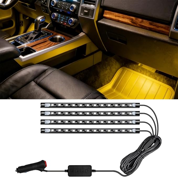 led car Lights Interior,Ambient Lighting car Interior,footwell Lighting for car,APP Control 16 Million Colors Music Sync,DIY Mode Multicolor LED Interior Lights for Cars,Trucks,SUVs,12V Power by Unknown
