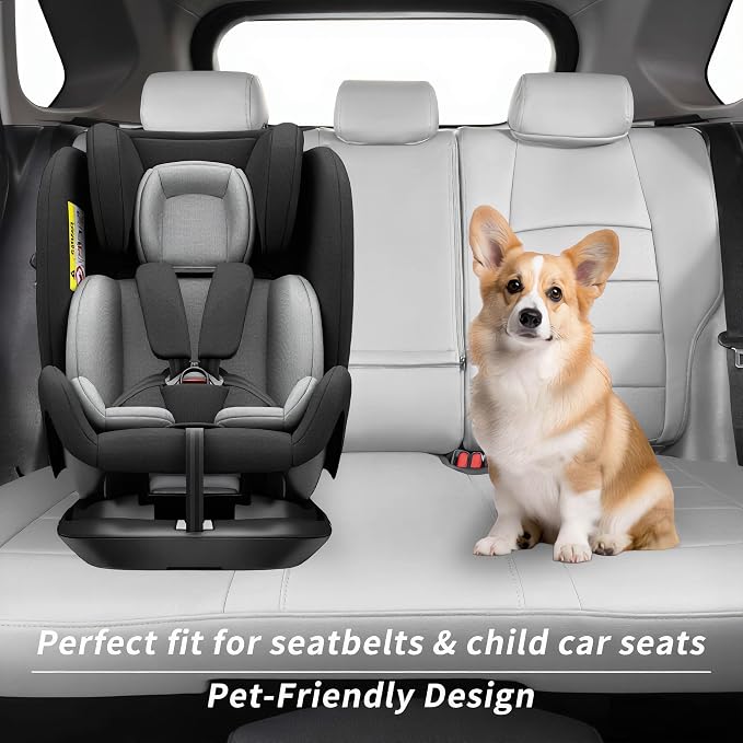 coverdream Full Set Leather Seat Covers for Toyota Corolla 2023-2026 LE Sedan(Not fit Hybrid),Airbag Compatible,Waterproof Car Seat Protector,Fit Like A Glove(Gray) - Image 2