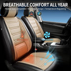Fit CX-5 Seat Covers Custom Fit for Mazda CX-5 2013-2026, Full Set | Premium Leather Full Coverage Protector, Waterproof, Breathable, Scratch Resistant, Easy Wipe, Airbag Compatible, Black+Beige - Image 5