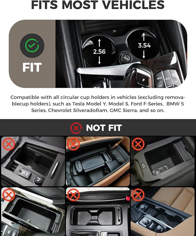 Car Tray and Cup Holders, 360° Rotating Car Desk for Laptop, Upgraded Steering Wheel Tray, Car Food Tray Table for Eating, Automatic Center Console Cup Holder Universal Fit - Image 5
