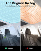 REEVAA Tesla Model 3 (2026-2020) Sunshade Roof Accessories, Black | OEM Fit; Full Blackout & Heat-Blocking; Protect Interior & Reduce A/C Workload; Unobstructed Rearview Mirror Visibility - Image 7
