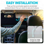 FORTEM Windshield Sun Shade - Sunshade for Car Windshield - 240T Polyester | Foldable Window Shade | Heat & UV Shield | Storage Bag - Image 6
