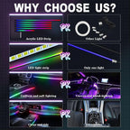 Dreamcolor Acrylic Interior Car Lights, WEBUPAR Car Accessories 6 in 1 Car LED Strip Lights with APP Control and 213 Modes, 175 inches 593 LEDs Fiber Optic Lights, RGB Neon Light Kits - Image 2