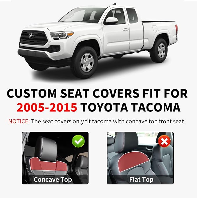 Truckiipa Seat Covers for Tacoma Full Set Leather Truck Seat Covers Waterproof Car Seat Cover Cushion Custom Fit for 2005-2015 Toyota Tacoma Double Crew Cab, Full Set, Gray - Image 7