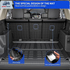 Rongtaod Floor Mats Set for 2013-2024 Toyota 4Runner 5 Seats | without Sliding Tray, Trunk Mat Cargo Mat Cargo Liner TPE All Weather Back Seat Cover Protector 2023 4 Runner Accessories - Image 8