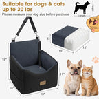 JOEJOY Dog Car Seats for Small Medium Dogs Under 35lbs, Dog Booster Seat with Detachable Washable Cover and Cushion, Memory Foam Pet Car Seat with Safety Belt and Storage Pockets (DG) - Image 5