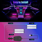 Car LED Lights Interior,RGB Interior Car Lights with App Control&Music Sync | DIY and Music Mode Smart USB Under Dash LED Lights,Ambient Lighting Car for Jeeps Trucks SUVs Men Women,DC 5V - Image 6