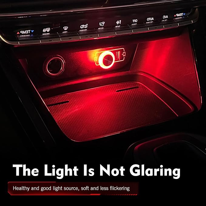 1 PC USB LED Car Interior Atmosphere Lamp, Plug and Play Portable Mini Car Night Ambient Light, Auto Dashboard Decoration Accessories for Most Cars, SUVs, Trucks (Red) - Image 5