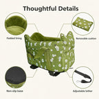 Center Console Dog Car Seat Safe Travel for Small Dogs Under 15 lbs | Detachable Washable Pet Carrier with Storage Pockets & Safety Leash, Light Green - Image 6