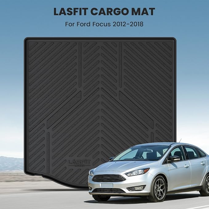 LASFIT Cargo Mat for Ford Focus 2012-2018 Fit Sedan,Not Fit Hatchback | Trunk Liner Cargo Mat(Gas Models Only, No Subwoofer)Fit All Weather,Waterproof Heavy Duty Rear Trunk Protector for Cargo Area - Image 8