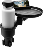 Macally Car Cup Holder Tray and Cup Holder Expander with Phone Slot - Enjoy Your Meal - 9" Car Food Tray Table and Drink Holder for Yeti, Hydroflask, etc. by Macally