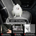 FUNNY FUZZY Dog Car Seat Cover for Front Seat, Dog Seat Cove Waterproof, Scratchproof Non-Slip Car Seat Protector, Universal Fit Most Cars, SUVs, Trucks, Grey - Image 4
